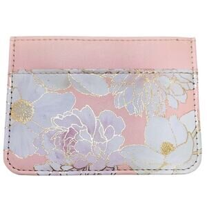 Erin Condren Card Case Pink Floral "Woven Wonder" Design 4x.25x3